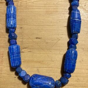 Lapis Lazuli chiseled necklace Antique